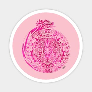 pink quetzalcoatl ecopop pattern Magnet